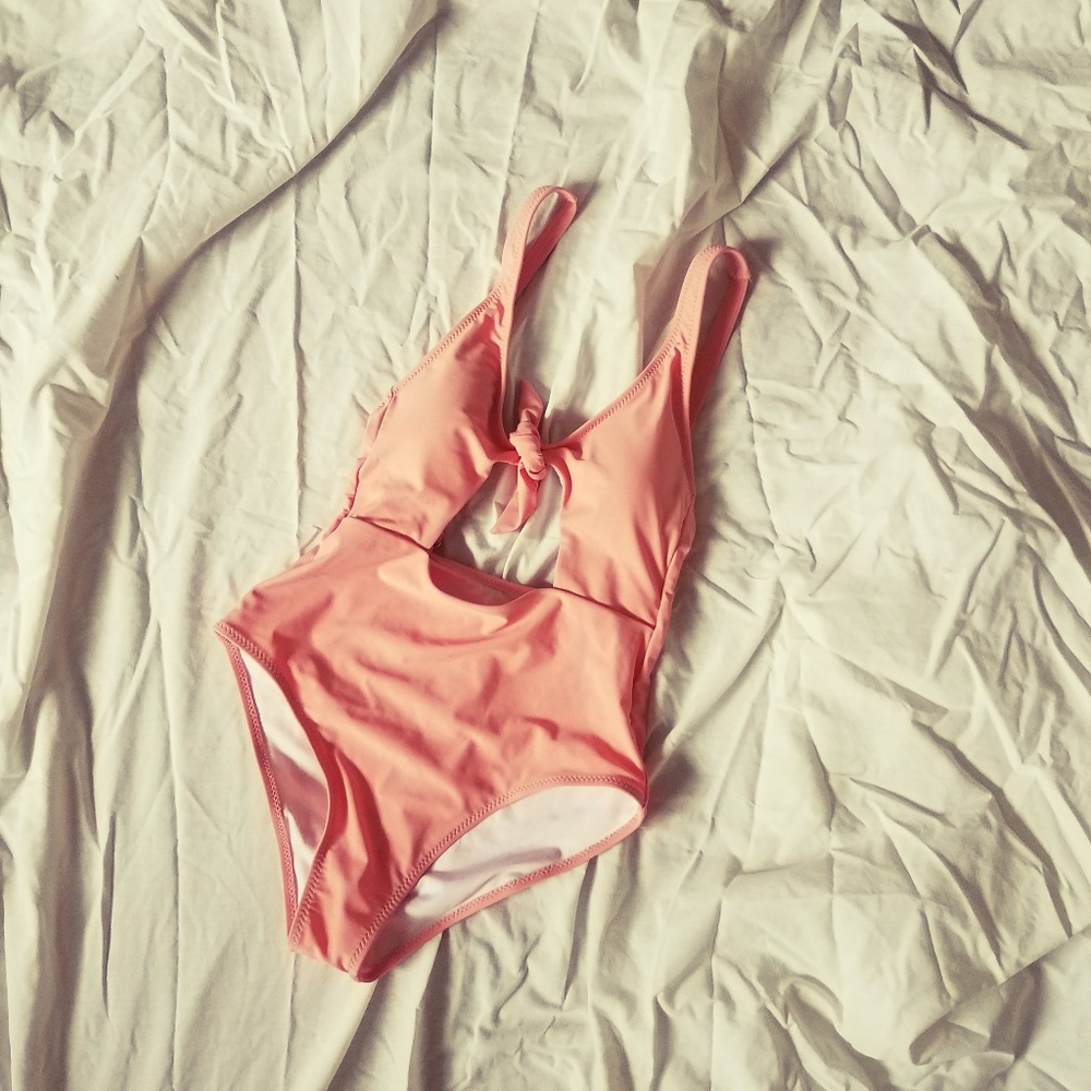 salmon one-piece swimsuit (never worn)